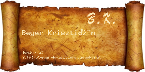 Beyer Krisztián névjegykártya