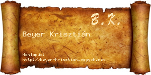 Beyer Krisztián névjegykártya